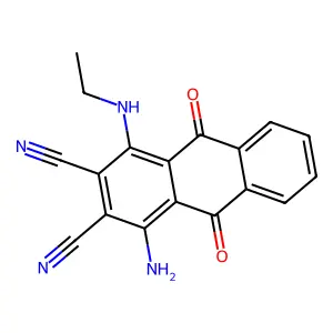 1-Amino-4-(ethylamino)-9,10-dihydro-9,10-dioxoanthracene-2,3-dicarbonitrile structure