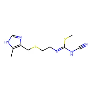 1-Cyano-2-methyl-3-(2-(((5-methyl-1H-imidazol-4-yl)methyl)thio)ethyl)isothiourea structure