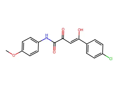 (Z)-4-(4-chlorophenyl)-4-hydroxy-N-(4-methoxyphenyl)-2-oxobut-3-enamide structure