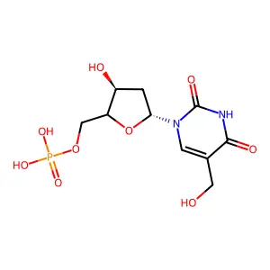 2'-Deoxy-5-(hydroxymethyl)uridine 5'-(dihydrogen phosphate) structure