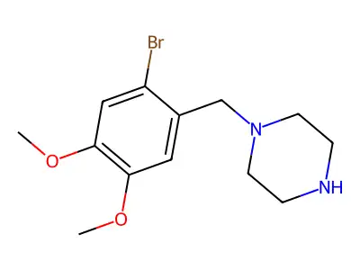 Piperazine, 1-((2-bromo-4,5-dimethoxyphenyl)methyl)- structure