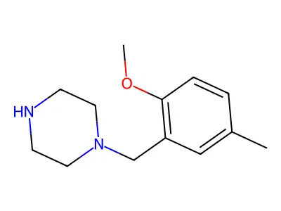 1-[(2-Methoxy-5-methylphenyl)methyl]piperazine structure