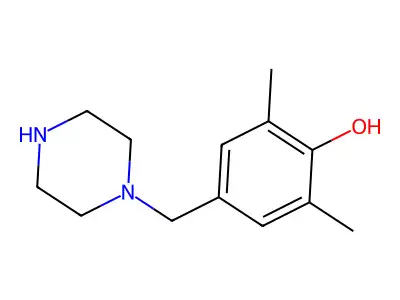 2,6-Dimethyl-4-(piperazin-1-ylmethyl)phenol structure