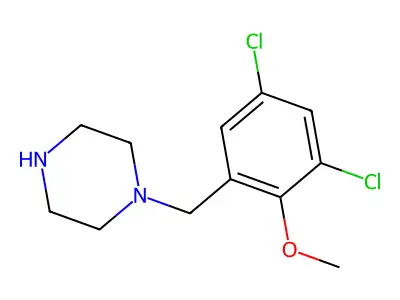 1-[(3,5-Dichloro-2-methoxyphenyl)methyl]piperazine structure