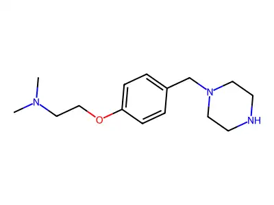 N,N-dimethyl-2-[4-(piperazin-1-ylmethyl)phenoxy]ethanamine structure