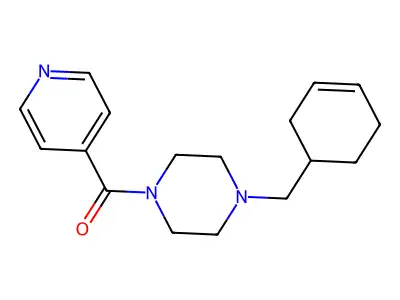 1-(3-Cyclohexen-1-ylmethyl)-4-isonicotinoylpiperazine structure