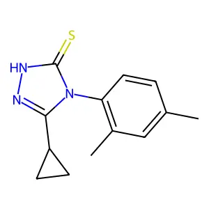 3-cyclopropyl-4-(2,4-dimethylphenyl)-1H-1,2,4-triazole-5-thione structure