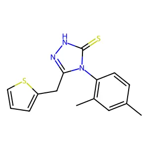 4-(2,4-dimethylphenyl)-3-(thiophen-2-ylmethyl)-1H-1,2,4-triazole-5-thione structure