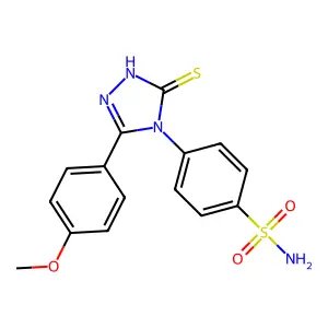 4-[3-(4-methoxyphenyl)-5-sulfanylidene-1H-1,2,4-triazol-4-yl]benzenesulfonamide structure