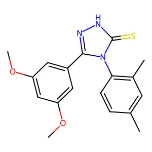 5-(3,5-dimethoxyphenyl)-4-(2,4-dimethylphenyl)-4H-1,2,4-triazole-3-thiol structure
