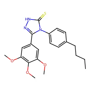 4-(4-butylphenyl)-5-(3,4,5-trimethoxyphenyl)-4H-1,2,4-triazole-3-thiol structure