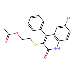 2-[(6-Chloro-2-oxo-4-phenyl-1,2-dihydroquinolin-3-yl)thio]ethyl acetate structure