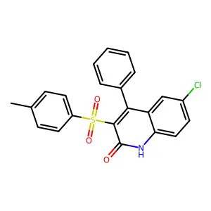 6-chloro-3-[(4-methylphenyl)sulfonyl]-4-phenylquinolin-2(1H)-one structure