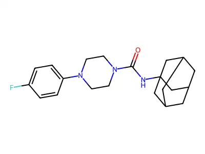 N-(1-adamantyl)-4-(4-fluorophenyl)piperazine-1-carboxamide structure