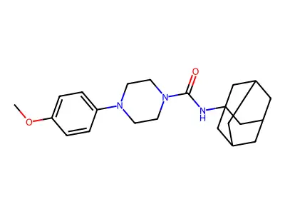 N-(1-adamantyl)-4-(4-methoxyphenyl)piperazine-1-carboxamide structure