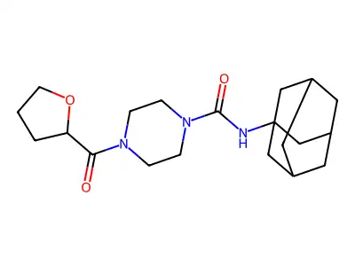N-(1-adamantyl)-4-[oxo(2-oxolanyl)methyl]-1-piperazinecarboxamide structure