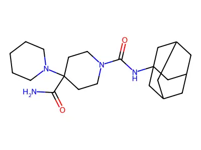 N~1~'-1-adamantyl-1,4'-bipiperidine-1',4'-dicarboxamide structure