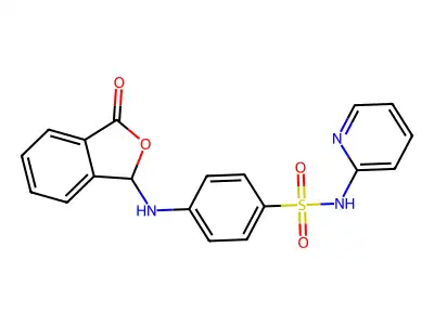 4-[(3-oxo-1H-2-benzofuran-1-yl)amino]-N-pyridin-2-ylbenzenesulfonamide structure
