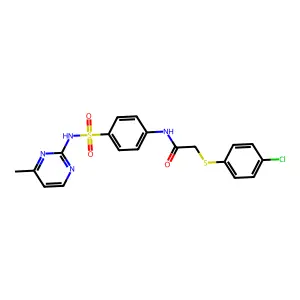2-[(4-chlorophenyl)sulfanyl]-N-{4-[(4-methylpyrimidin-2-yl)sulfamoyl]phenyl}acetamide structure