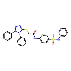 2-[(4,5-diphenyl-4H-1,2,4-triazol-3-yl)sulfanyl]-N-[4-(pyridin-2-ylsulfamoyl)phenyl]acetamide structure