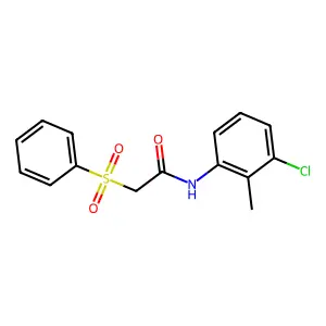N-(3-chloro-2-methylphenyl)-2-(phenylsulfonyl)acetamide structure