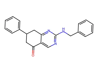 2-(benzylamino)-7-phenyl-7,8-dihydroquinazolin-5(6H)-one structure