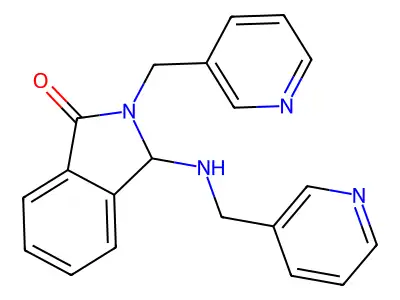 Isoindol-1-one, 2-pyridin-3-ylmethyl-3-[(pyridin-3-ylmethyl)amino]-2,3-dihydro- structure