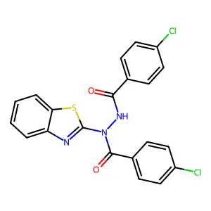 N-(1,3-benzothiazol-2-yl)-4-chloro-N'-[(4-chlorophenyl)carbonyl]benzohydrazide structure