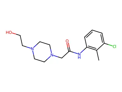 N-(3-chloro-2-methylphenyl)-2-[4-(2-hydroxyethyl)piperazin-1-yl]acetamide structure