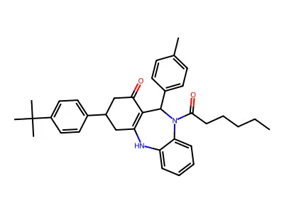 1-[3-(4-tert-butylphenyl)-1-hydroxy-11-(4-methylphenyl)-2,3,4,11-tetrahydro-10H-dibenzo[b,e][1,4]diazepin-10-yl]hexan-1-one structure