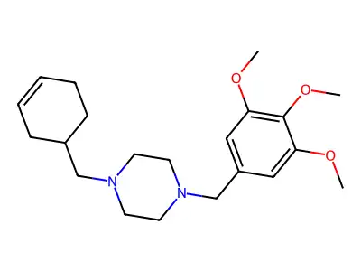 1-(Cyclohex-3-en-1-ylmethyl)-4-(3,4,5-trimethoxybenzyl)piperazine structure