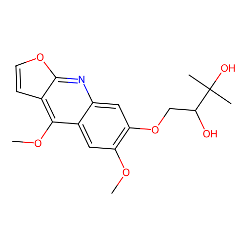 2,3-Butanediol, 1-((4,6-dimethoxyfuro(2,3-b)quinolin-7-yl)oxy)-3-methyl-, (+)- structure