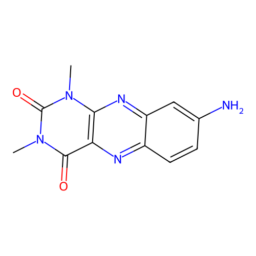 8-amino-1,3-dimethylbenzo[g]pteridine-2,4(1H,3H)-dione structure