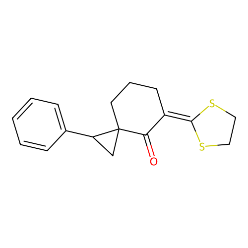 5-(1,3-Dithiolan-2-ylidene)-1-phenylspiro[2.5]octan-4-one structure