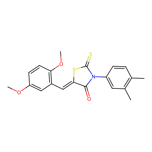 (Z)-5-(2,5-dimethoxybenzylidene)-3-(3,4-dimethylphenyl)-2-thioxothiazolidin-4-one structure
