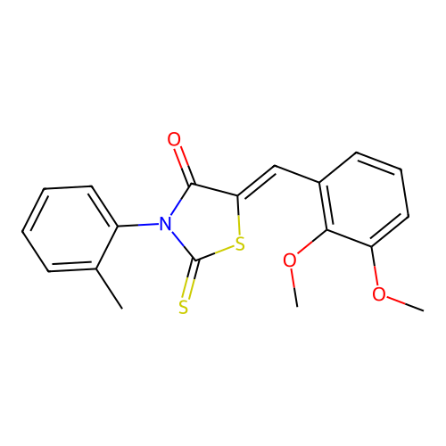 (Z)-5-(2,3-dimethoxybenzylidene)-2-thioxo-3-(o-tolyl)thiazolidin-4-one structure