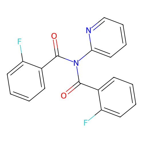 2-fluoro-N-[(2-fluorophenyl)carbonyl]-N-(pyridin-2-yl)benzamide structure