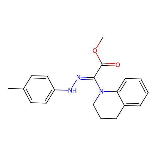 (3,4-Dihydro-2H-quinolin-1-yl)-(p-tolyl-hydrazono)-acetic acid methyl ester structure
