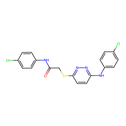 2-[6-(4-chloroanilino)pyridazin-3-yl]sulfanyl-N-(4-chlorophenyl)acetamide structure