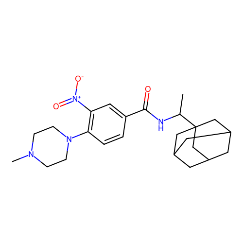 4-(4-methylpiperazin-1-yl)-3-nitro-N-[1-(tricyclo[3.3.1.1~3,7~]dec-1-yl)ethyl]benzamide structure