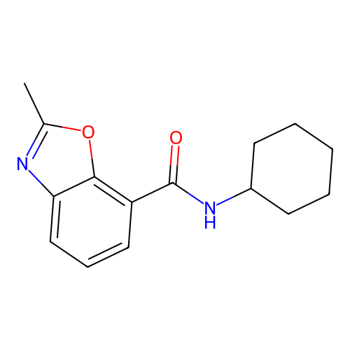N-cyclohexyl-2-methyl-1,3-benzoxazole-7-carboxamide structure