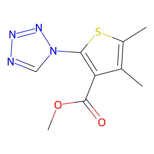 methyl 4,5-dimethyl-2-(1H-tetrazol-1-yl)thiophene-3-carboxylate structure