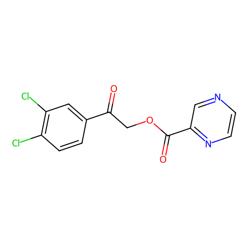 2-(3,4-Dichlorophenyl)-2-oxoethyl pyrazine-2-carboxylate structure