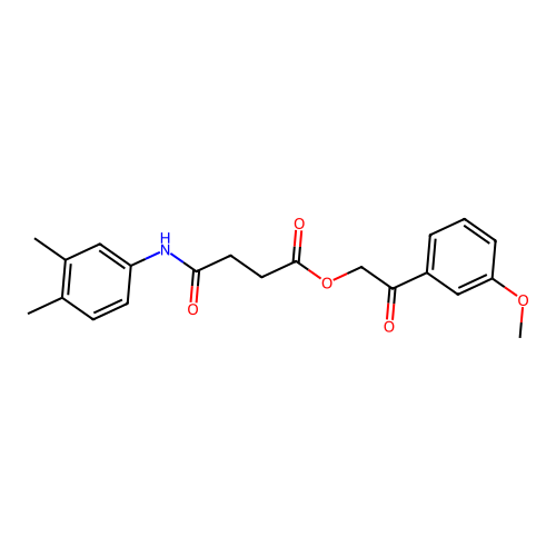 2-(3-methoxyphenyl)-2-oxoethyl 3-[N-(3,4-dimethylphenyl)carbamoyl]propanoate structure