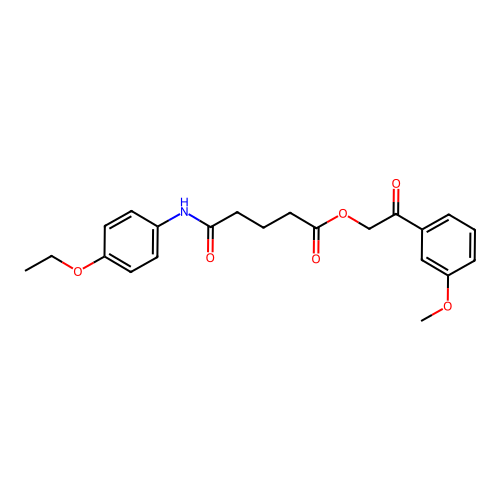 2-(3-methoxyphenyl)-2-oxoethyl 4-[N-(4-ethoxyphenyl)carbamoyl]butanoate structure