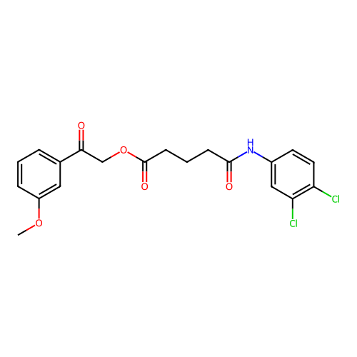 2-(3-methoxyphenyl)-2-oxoethyl 4-[N-(3,4-dichlorophenyl)carbamoyl]butanoate structure