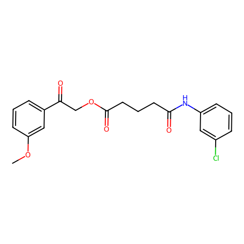 2-(3-methoxyphenyl)-2-oxoethyl 4-[N-(3-chlorophenyl)carbamoyl]butanoate structure