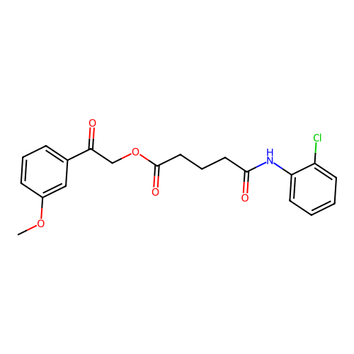2-(3-methoxyphenyl)-2-oxoethyl 4-[N-(2-chlorophenyl)carbamoyl]butanoate structure