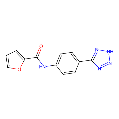 Furan-2-carboxylic acid [4-(2H-tetrazol-5-yl)phenyl]amide structure