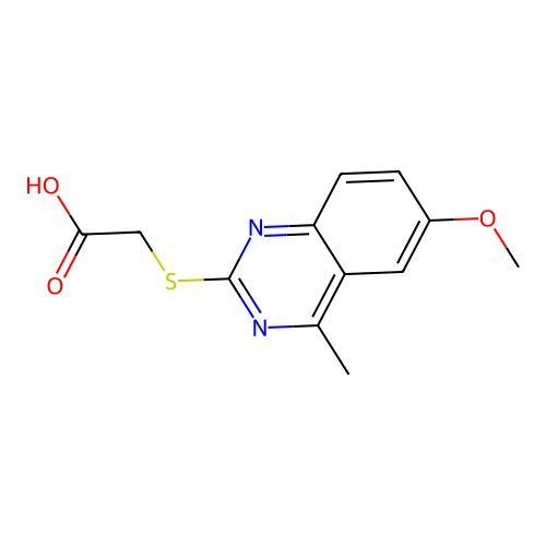 [(6-Methoxy-4-methylquinazolin-2-yl)sulfanyl]acetic acid structure
